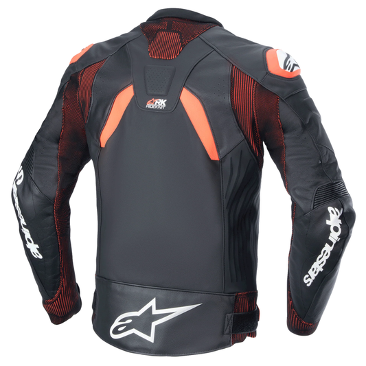 Alpinestars GP Plus R V4 Rideknit Leather Jacket -  Black/Flo Red/White
