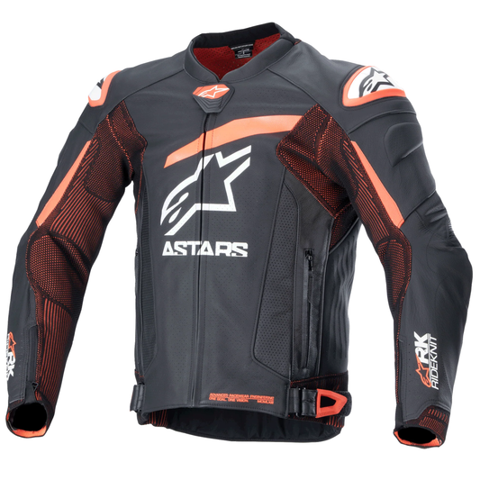 Alpinestars GP Plus R V4 Rideknit Leather Jacket -  Black/Flo Red/White