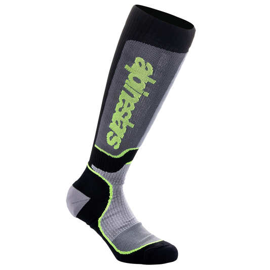 Alpinestars MX Plus Socks - Black/Grey/Yellow Flo