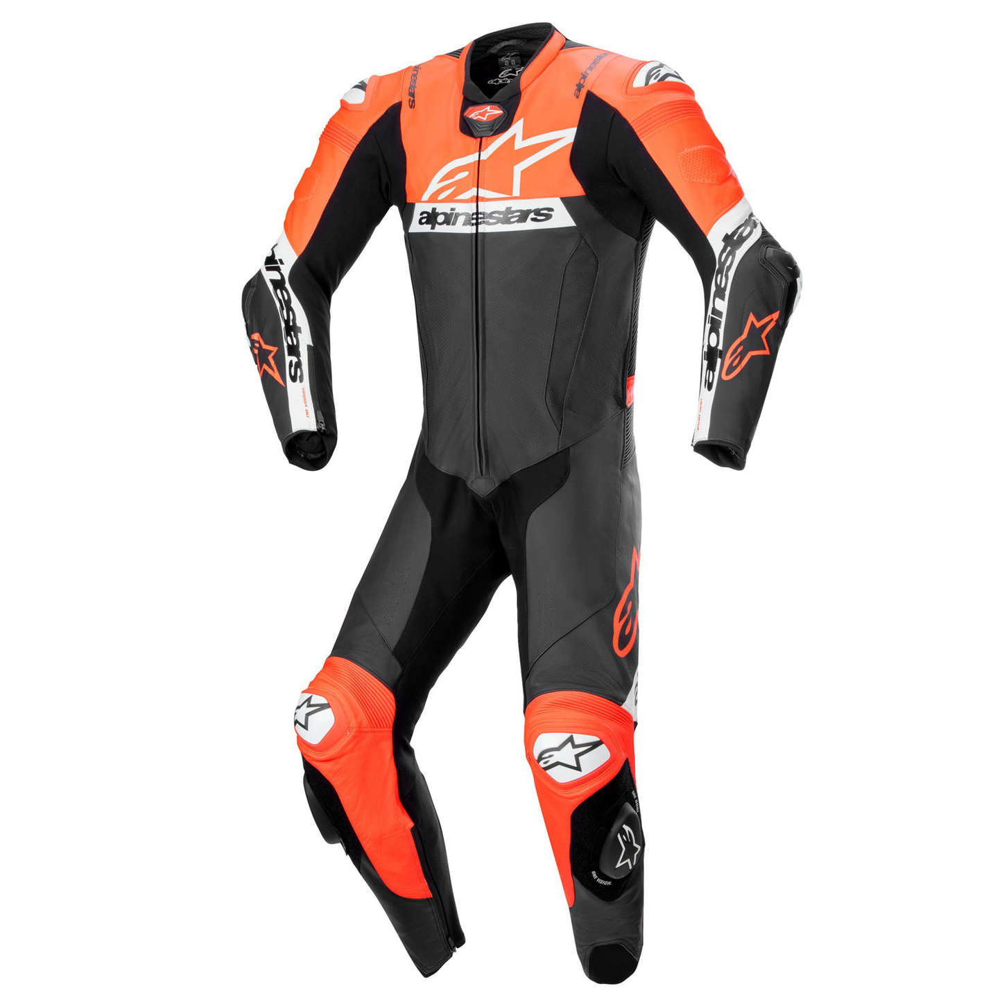 Alpinestars Missile V2 Ward 1 Piece Leather Suit - Black/Flo Red/White (1321)