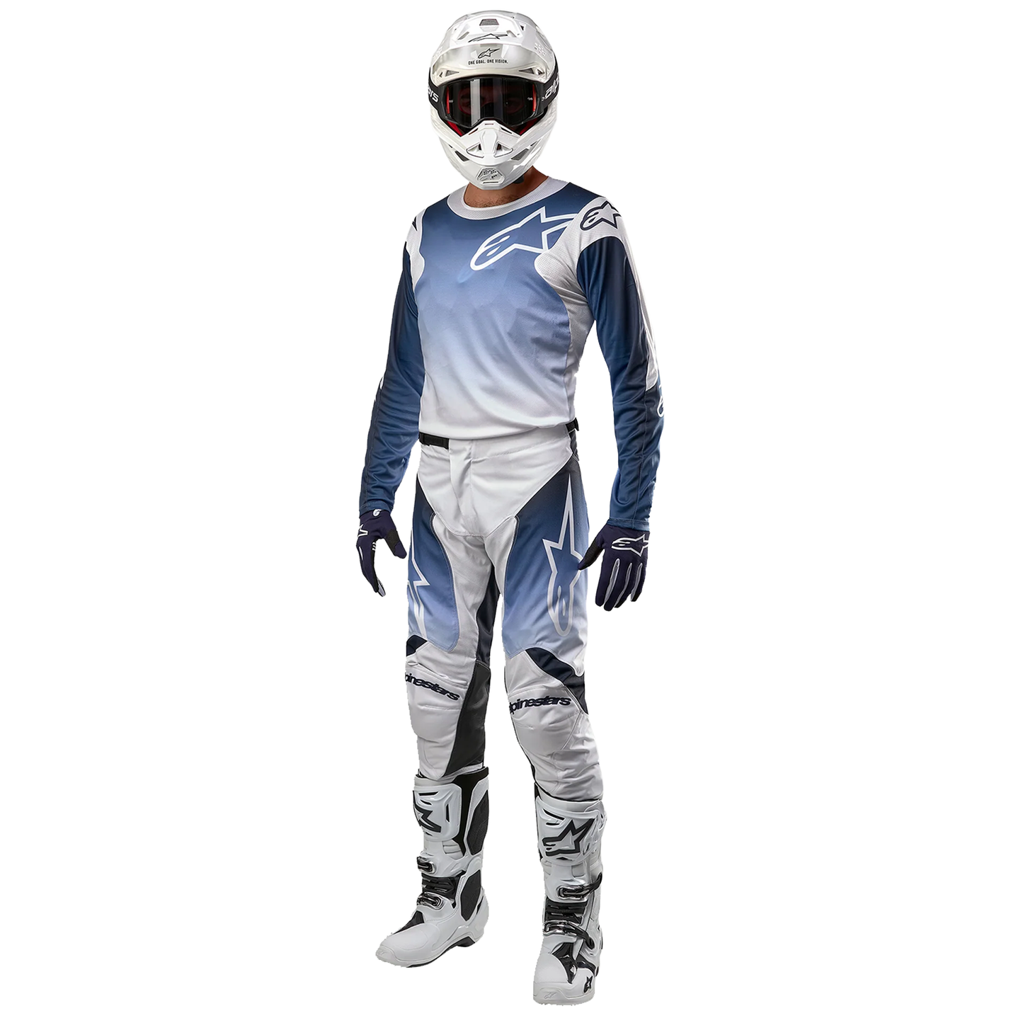 Alpinestars Racer Hoen Jersey - White/Dark Navy/Light Blue (2070)