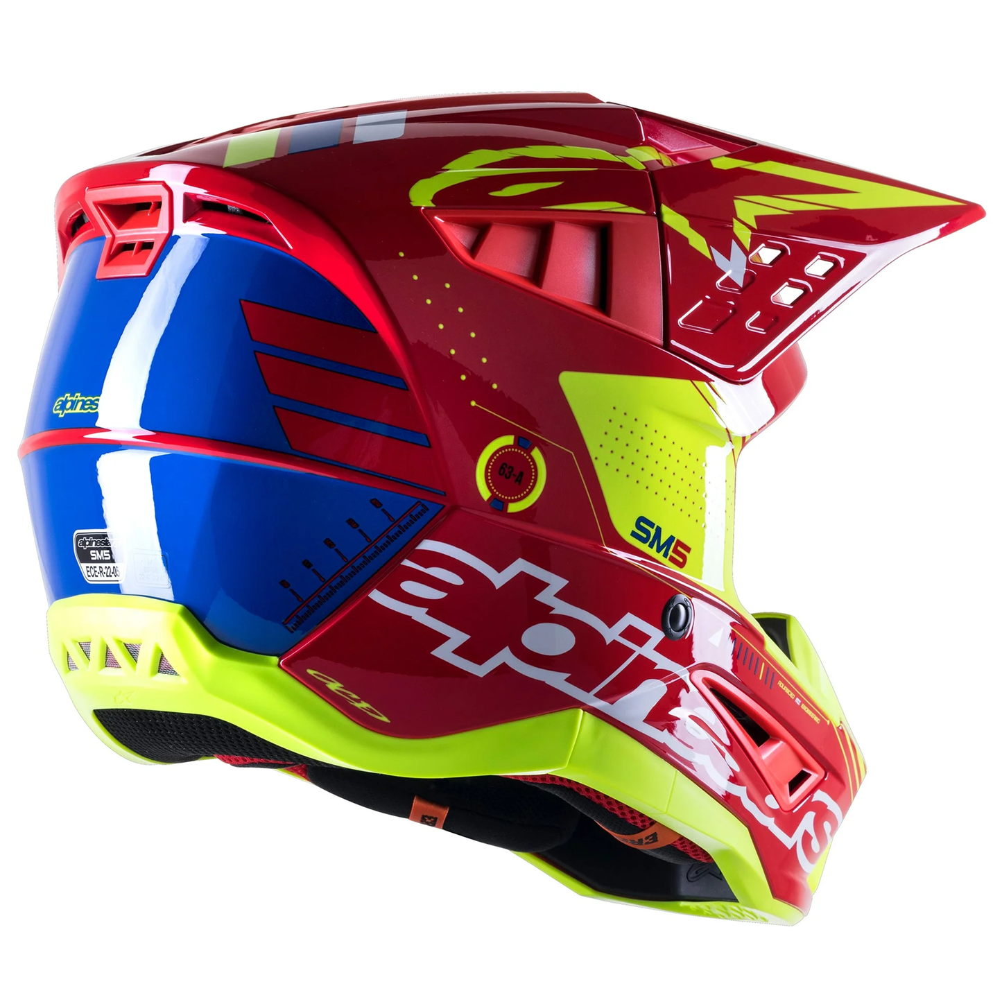 Alpinestars S-M5 Action - Bright Red/White/Flo Yellow Glossy (3325)