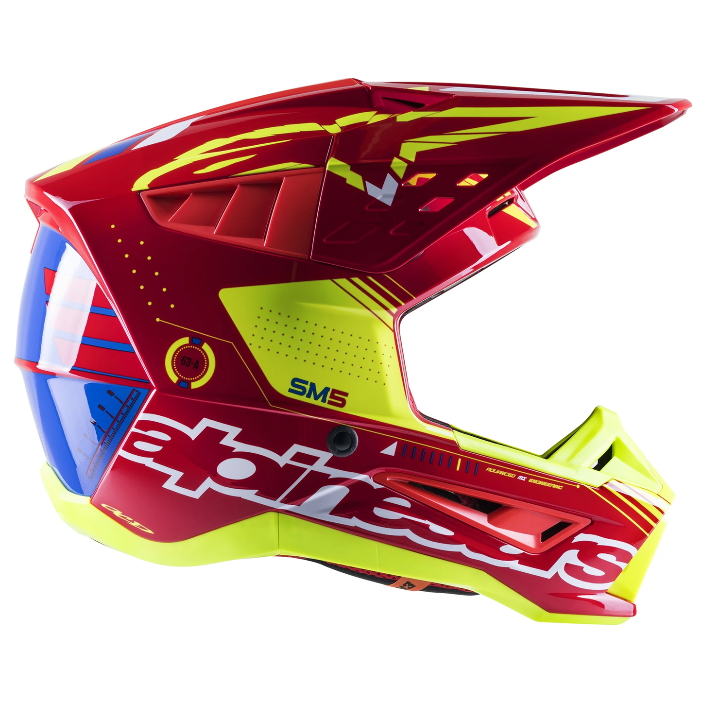 Alpinestars S-M5 Action - Bright Red/White/Flo Yellow Glossy (3325)