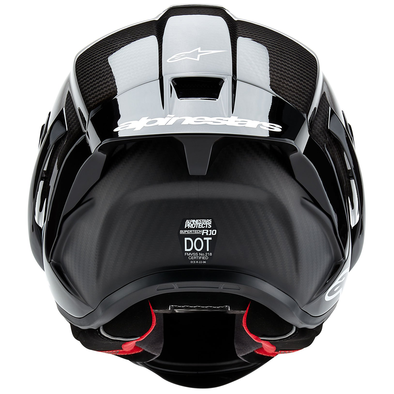 Alpinestars Alpinestars Supertech R10 - Solid Matt and Gloss Black Carbon - Includes Tinted Visor - Detail View
