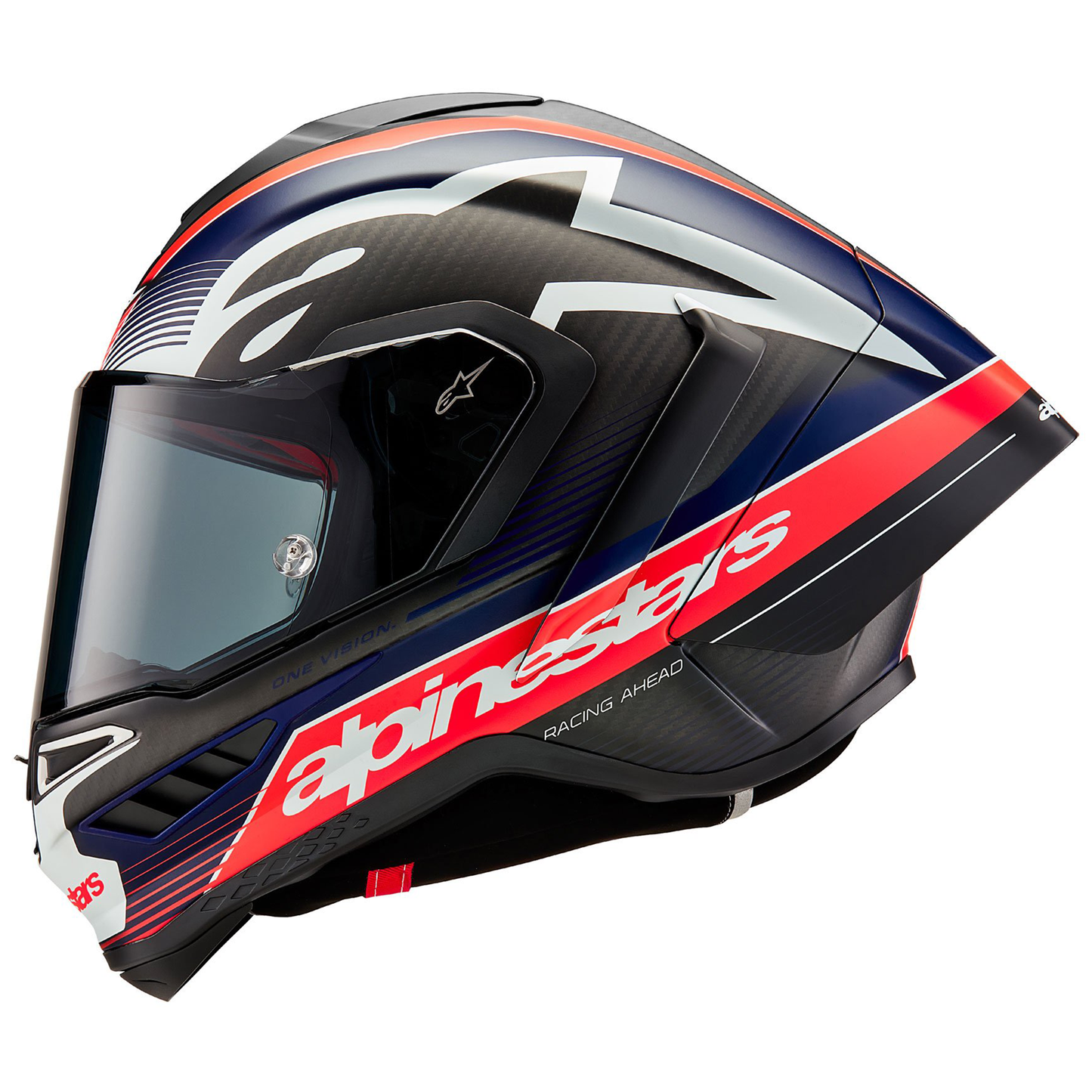 Alpinestars Supertech R10 - Team Black Carbon/Flo Red/Matt Blue - Includes Tinted Visor