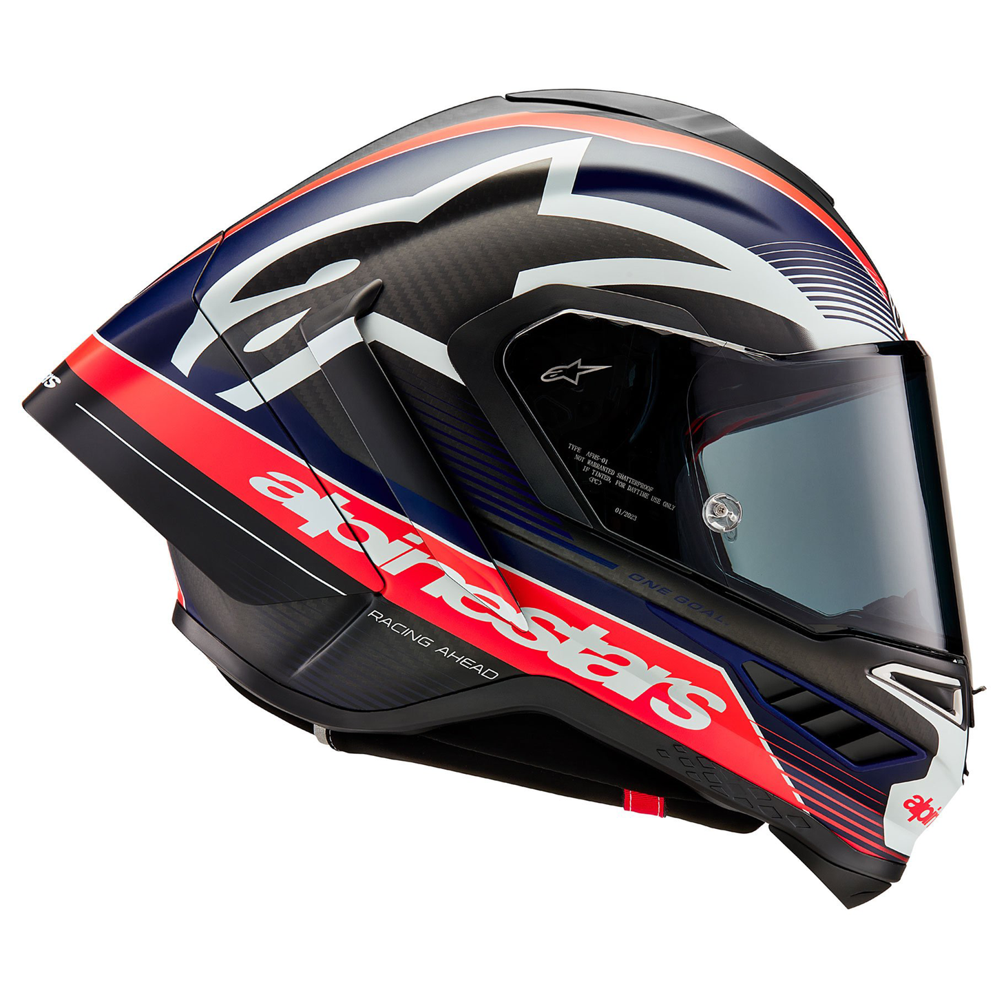 Alpinestars Supertech R10 - Team Black Carbon/Flo Red/Matt Blue - Includes Tinted Visor