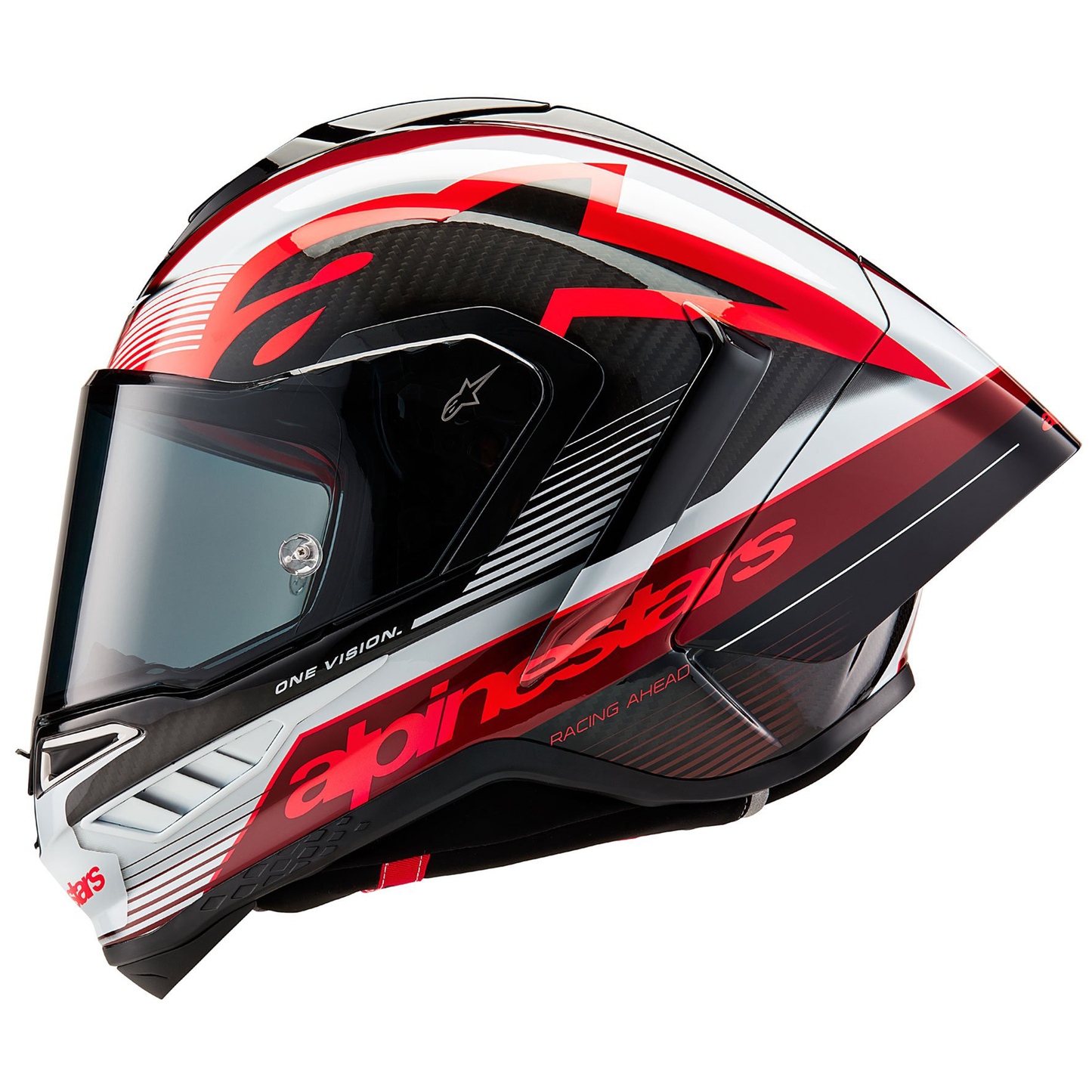 Alpinestars Supertech R10 - Team Black Carbon/Red/White Gloss - Includes Tinted Visor