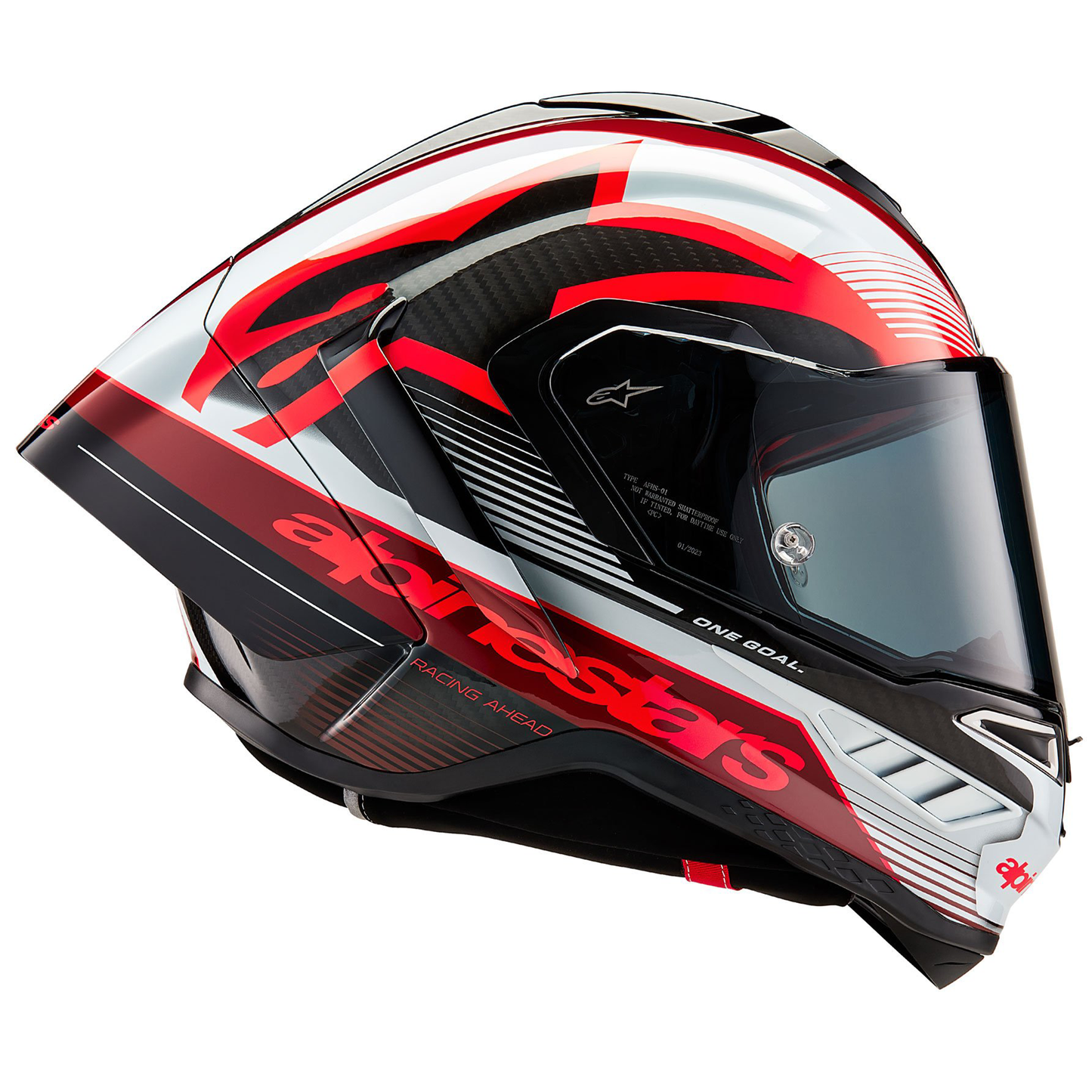Alpinestars Supertech R10 - Team Black Carbon/Red/White Gloss - Includes Tinted Visor