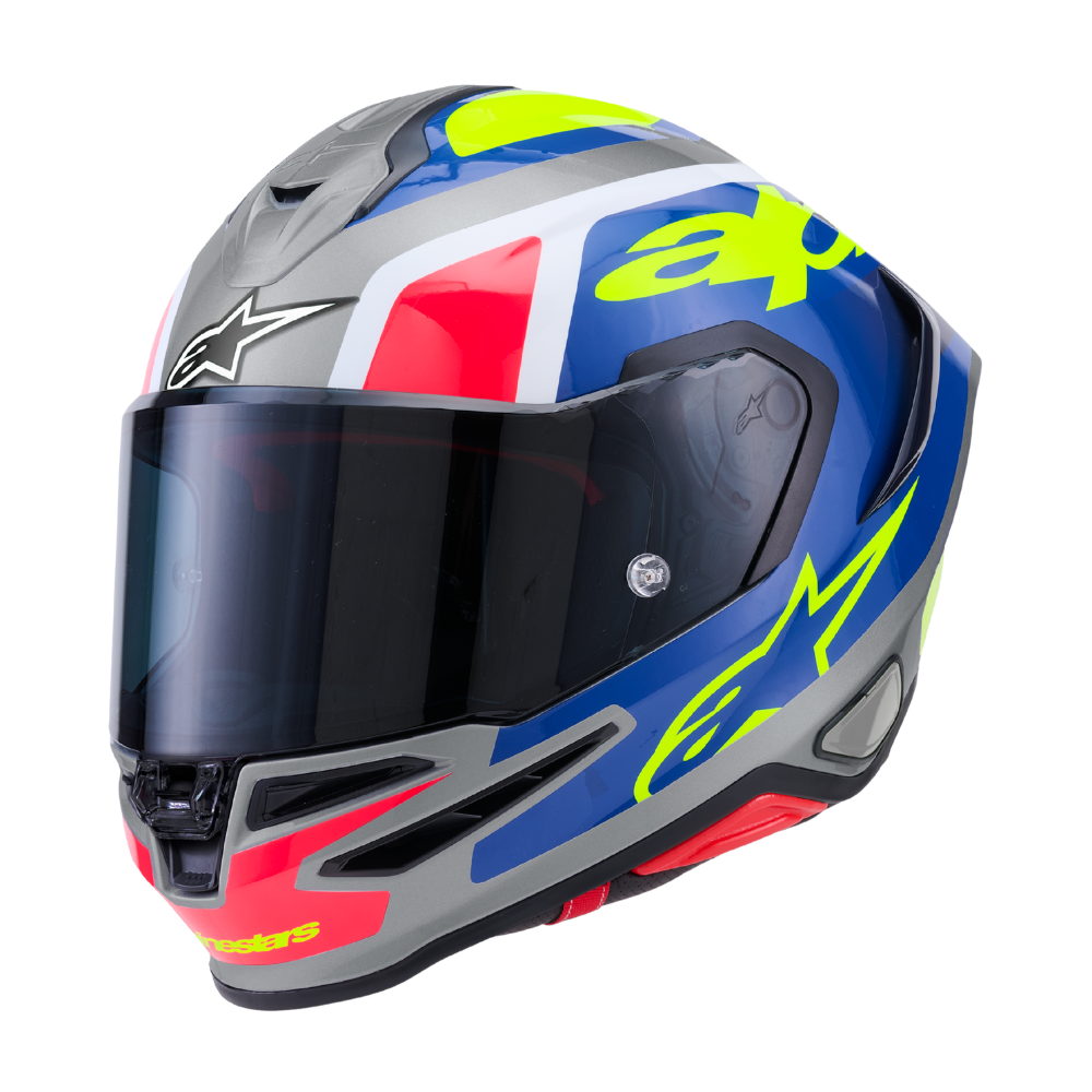 Alpinestars Supertech R7 Lumen Silver / Blue / Pink / Yellow Fluo Glossy