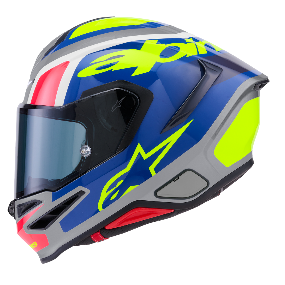 Alpinestars Supertech R7 Lumen Silver / Blue / Pink / Yellow Fluo Glossy