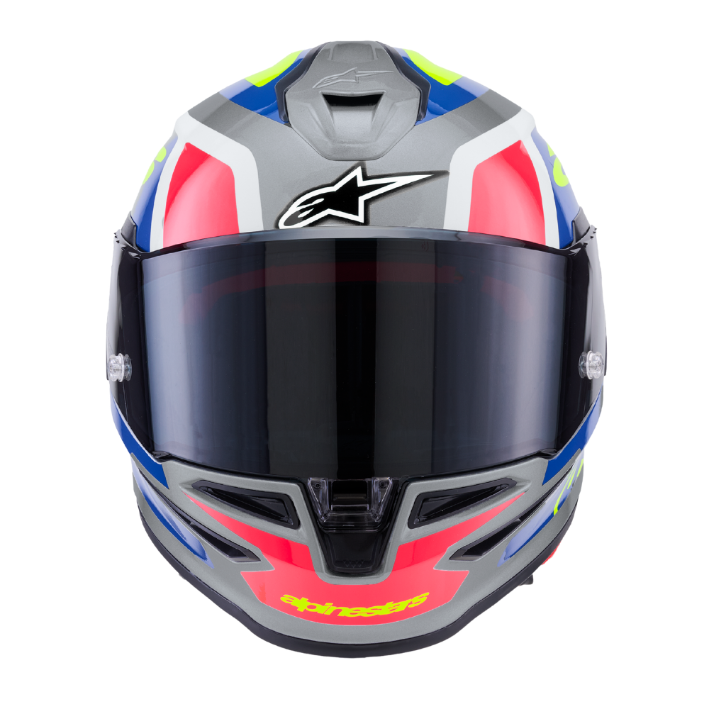 Alpinestars Supertech R7 Lumen Silver / Blue / Pink / Yellow Fluo Glossy