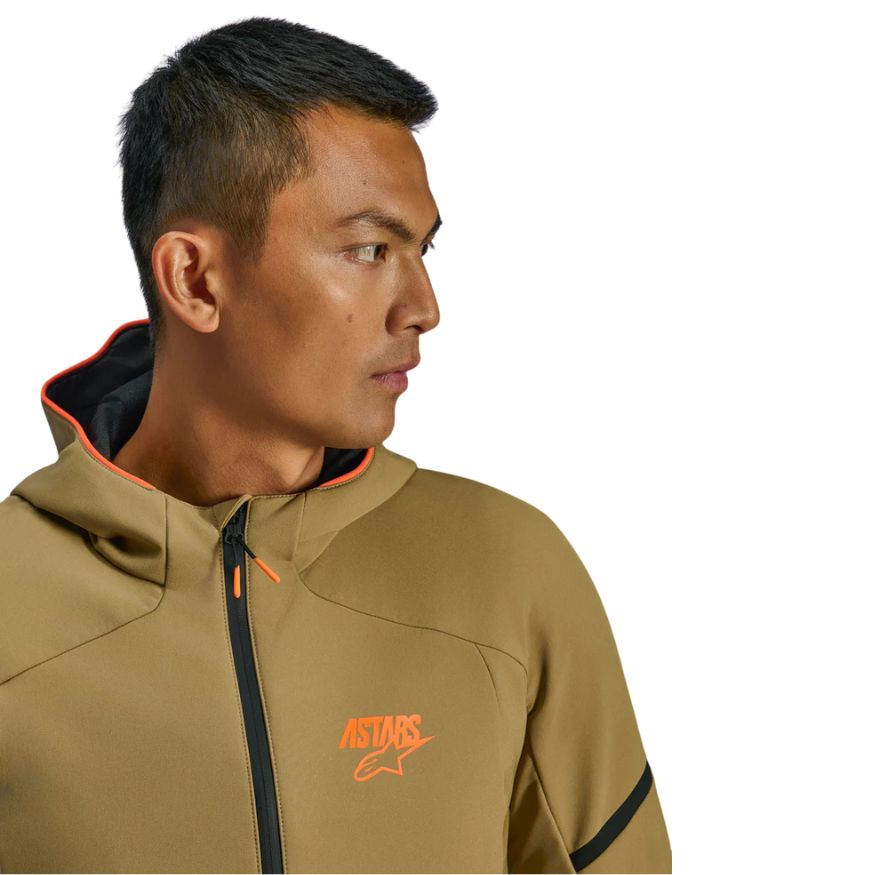 Alpinestars Aeroshell WP MC Jacket Dark Khaki Black Orange Fluo