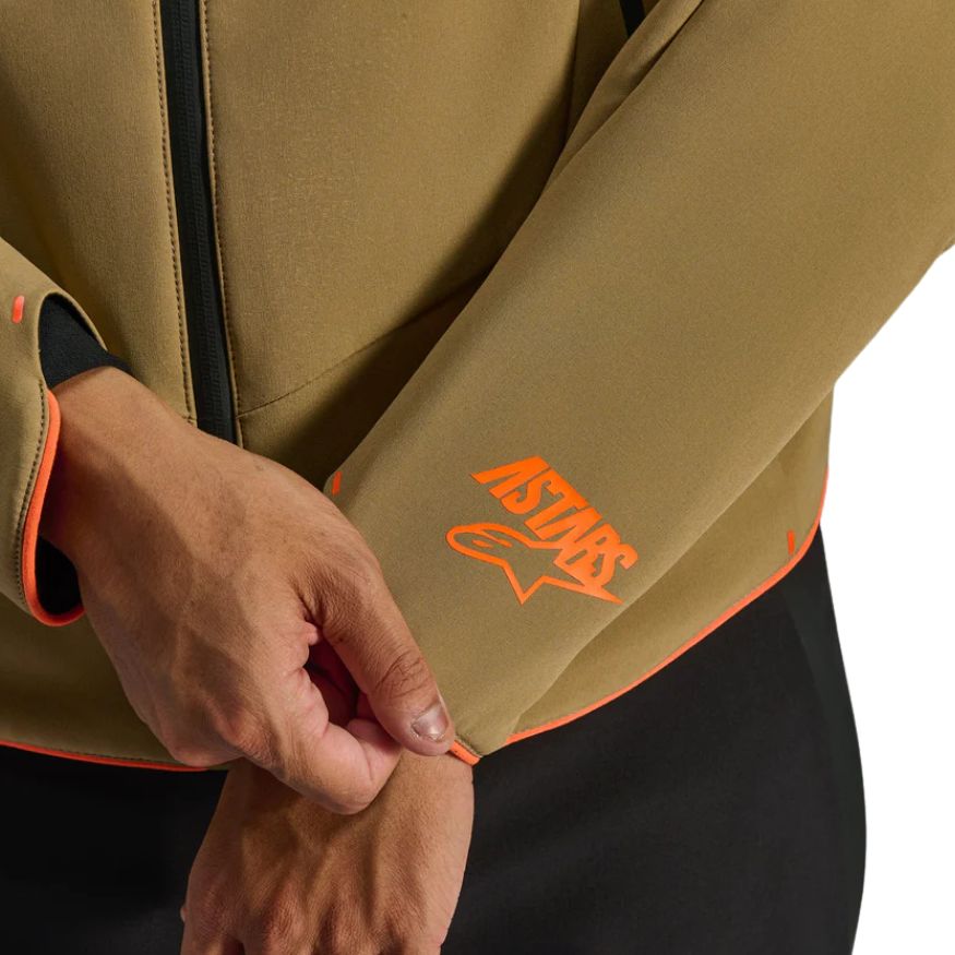 Alpinestars Aeroshell WP MC Jacket Dark Khaki Black Orange Fluo