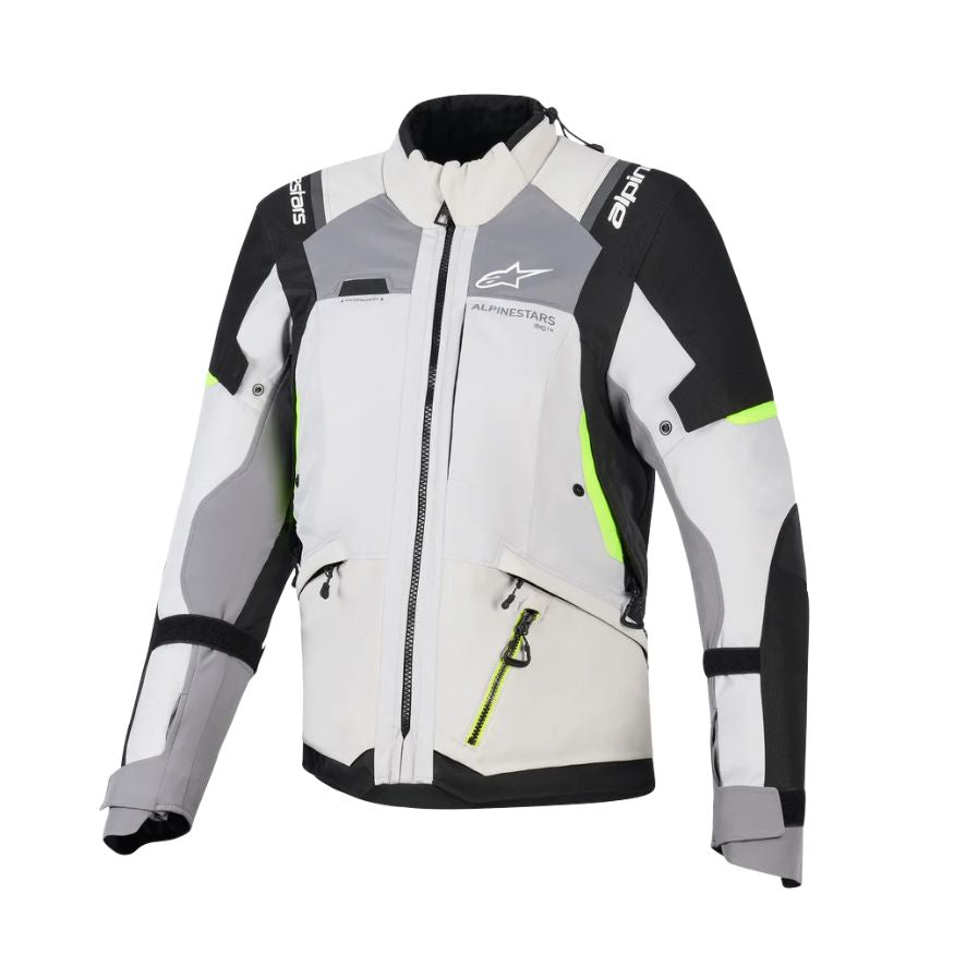 Alpinestars Alpinestars Stella Andes V4 Drystar Jacket Ice Gray Dark Gray Black Yellow Fluo - Front View