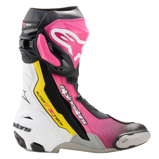 Alpinestars Alpinestars Supertech R Boots Black / Magenta / Yellow - Front View