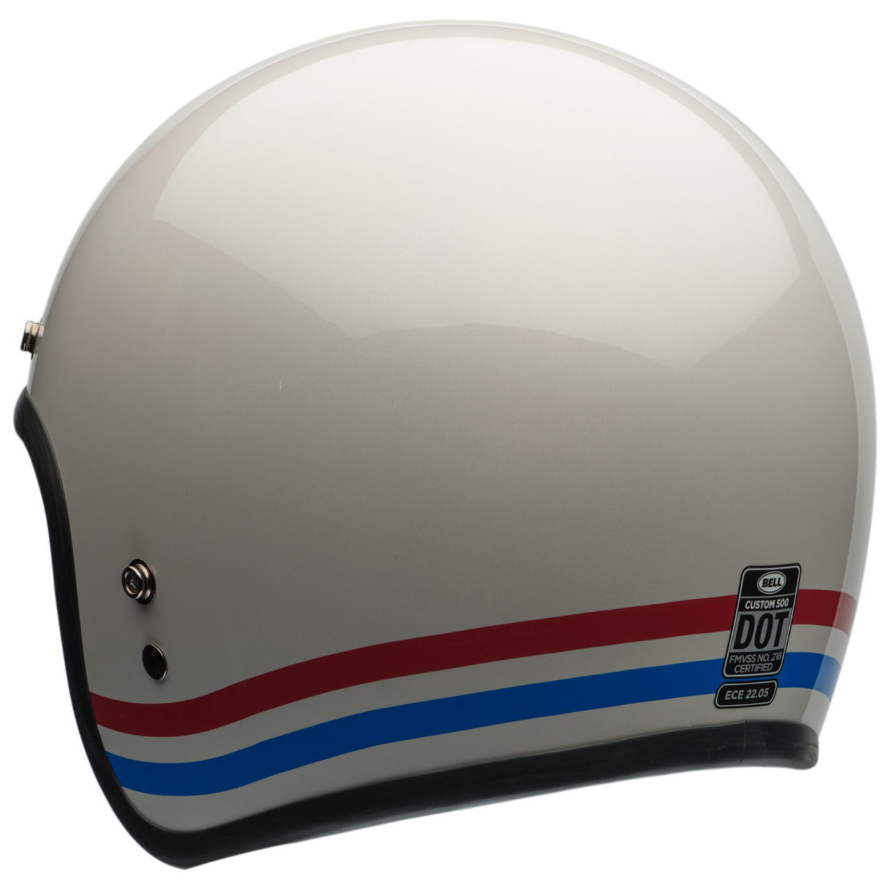 Bell Custom 500 2024 - Stripes Pearl White