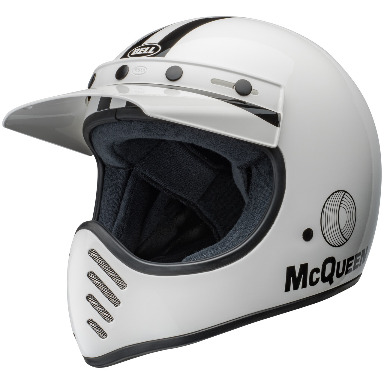 彫刻・オブジェ bell moto3 Bell Moto 3 (2024) Helmet - Steve McQueen White/Black – Gear
