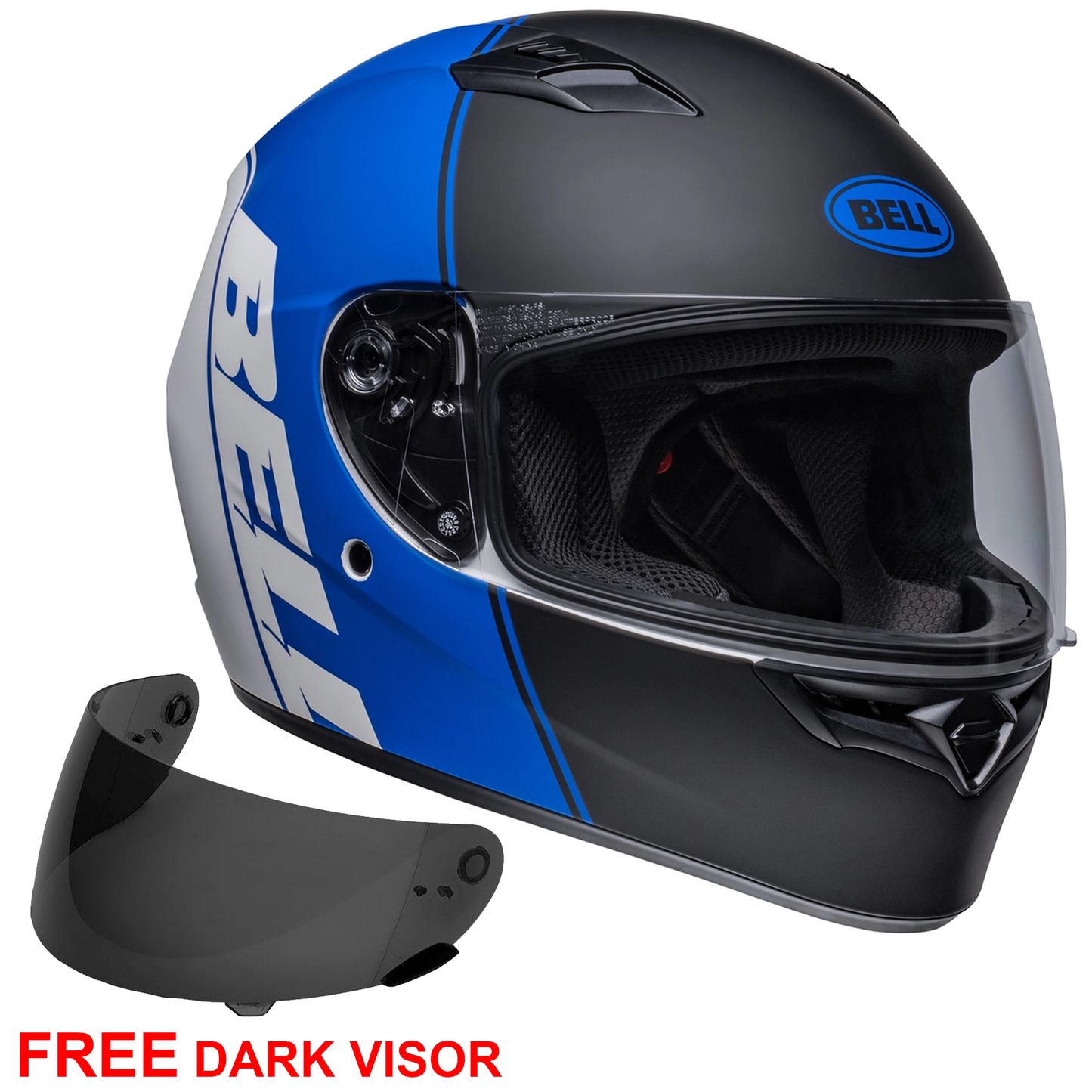 Bell Qualifier - Ascent Black/Blue - Free Dark Visor