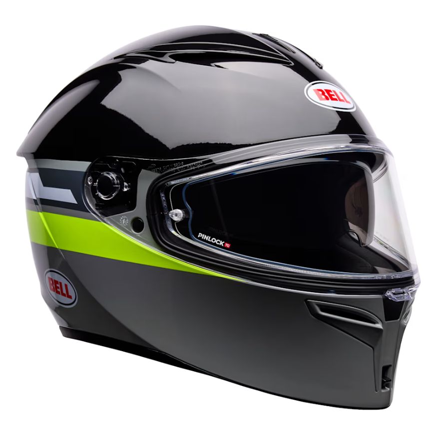 Bell Bell LITHIUM MOTION Grey/Green - Side View