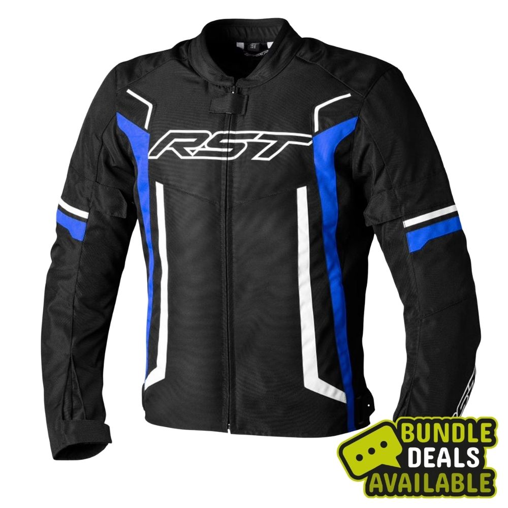 RST Pilot Evo (CE) Men's Textile Jacket - Black/Blue/White