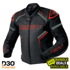 RST S1 D3O Men's Leather Jacket - Black / Grey / Red