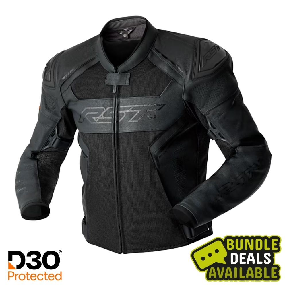 RST S1 Mesh D3O Leather Jacket - Black / Black