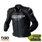 RST TRACTECH EVO D3O LEATHER JACKET - BLACK / WHITE