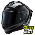 Alpinestars Supertech R10 - Solid Matt and Gloss Black Carbon - Includes Tinted Visor