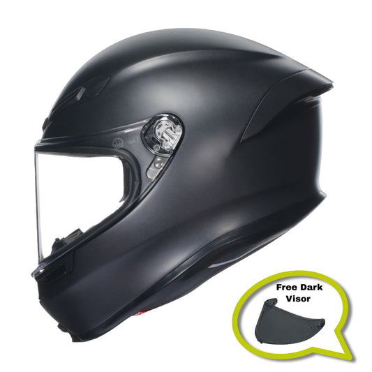 AGV K6-S Solid - Matt Black (Free Dark Visor Worth £89.99)