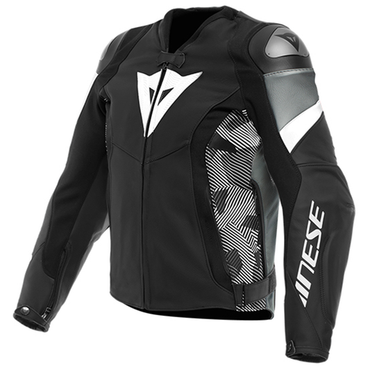 Dainese Avro 5 Leather Jacket - Black/White/Anthracite (F13)