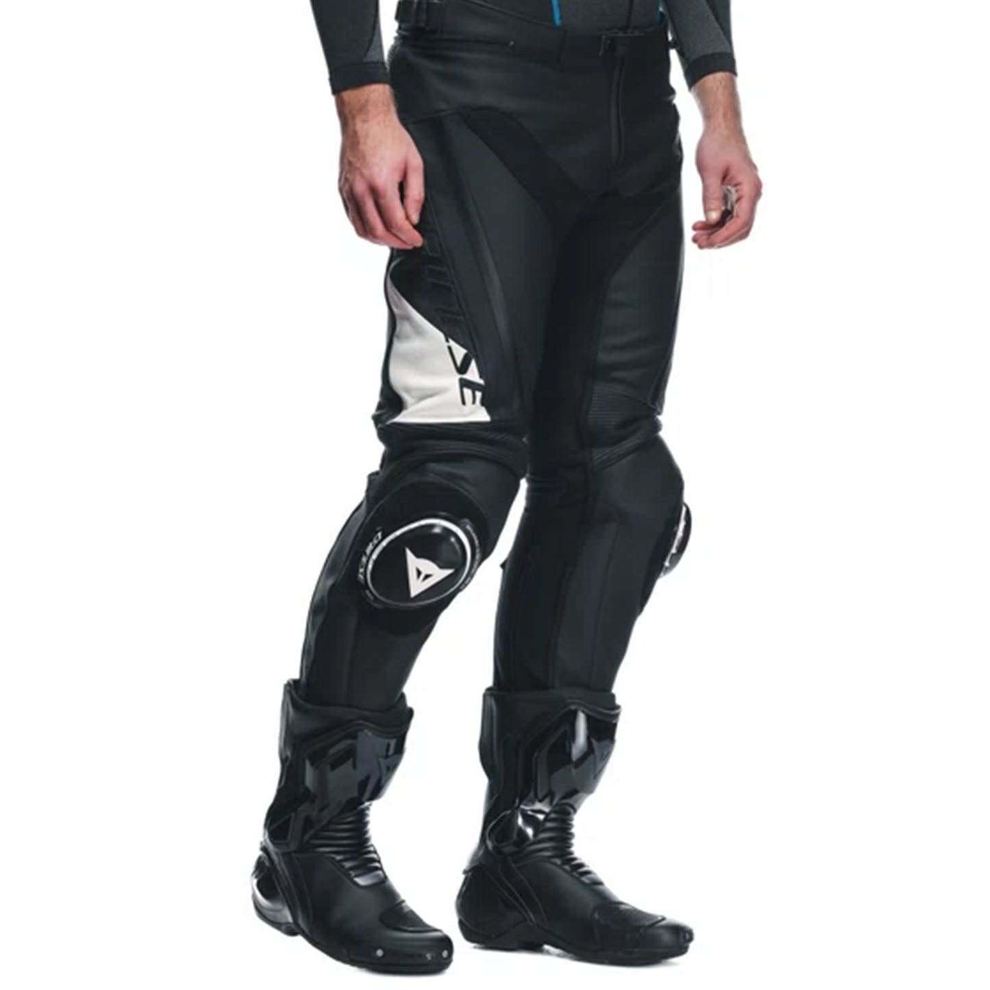 Dainese Delta 4 Leather Pants - Regular Leg - Black/White (622)