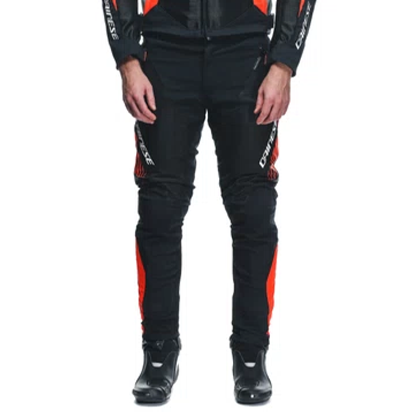 Dainese Drake 2 Air Abshell Regular Pants - Black/Flo Red (628)