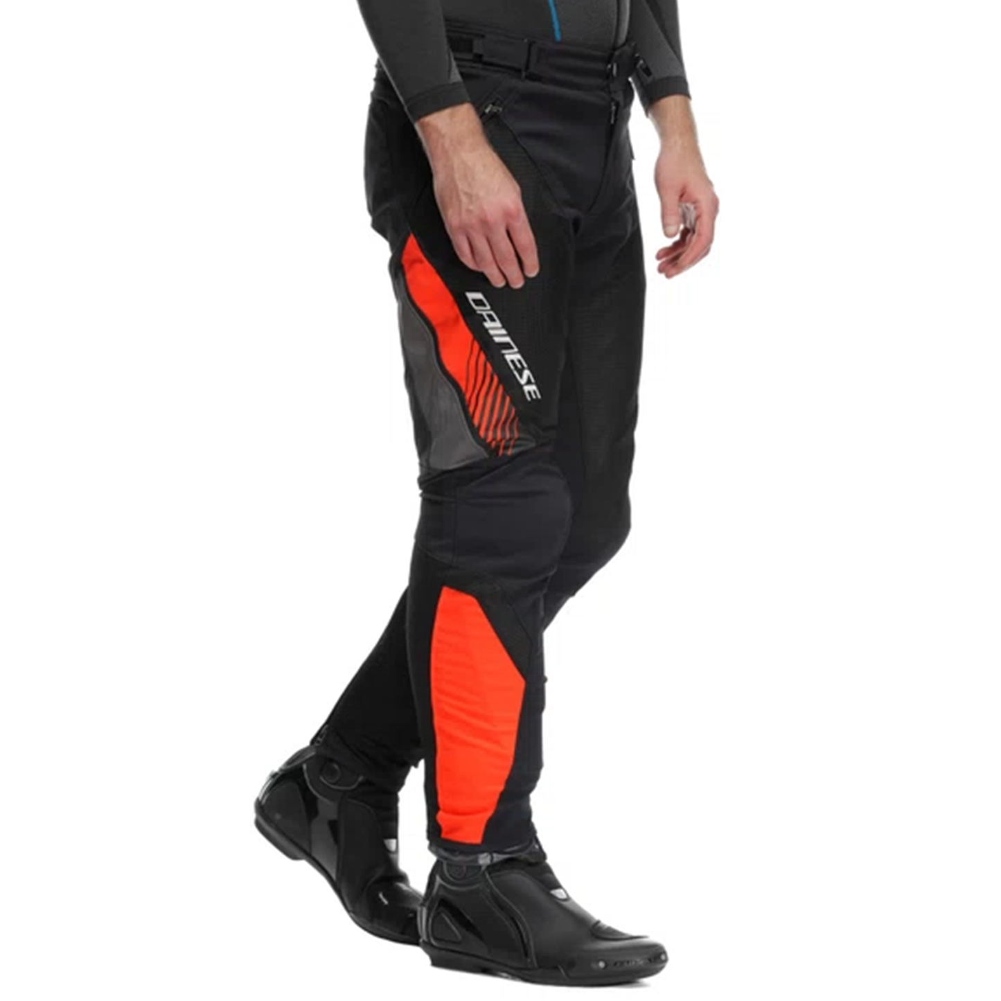 Dainese Drake 2 Air Abshell Regular Pants - Black/Flo Red (628)