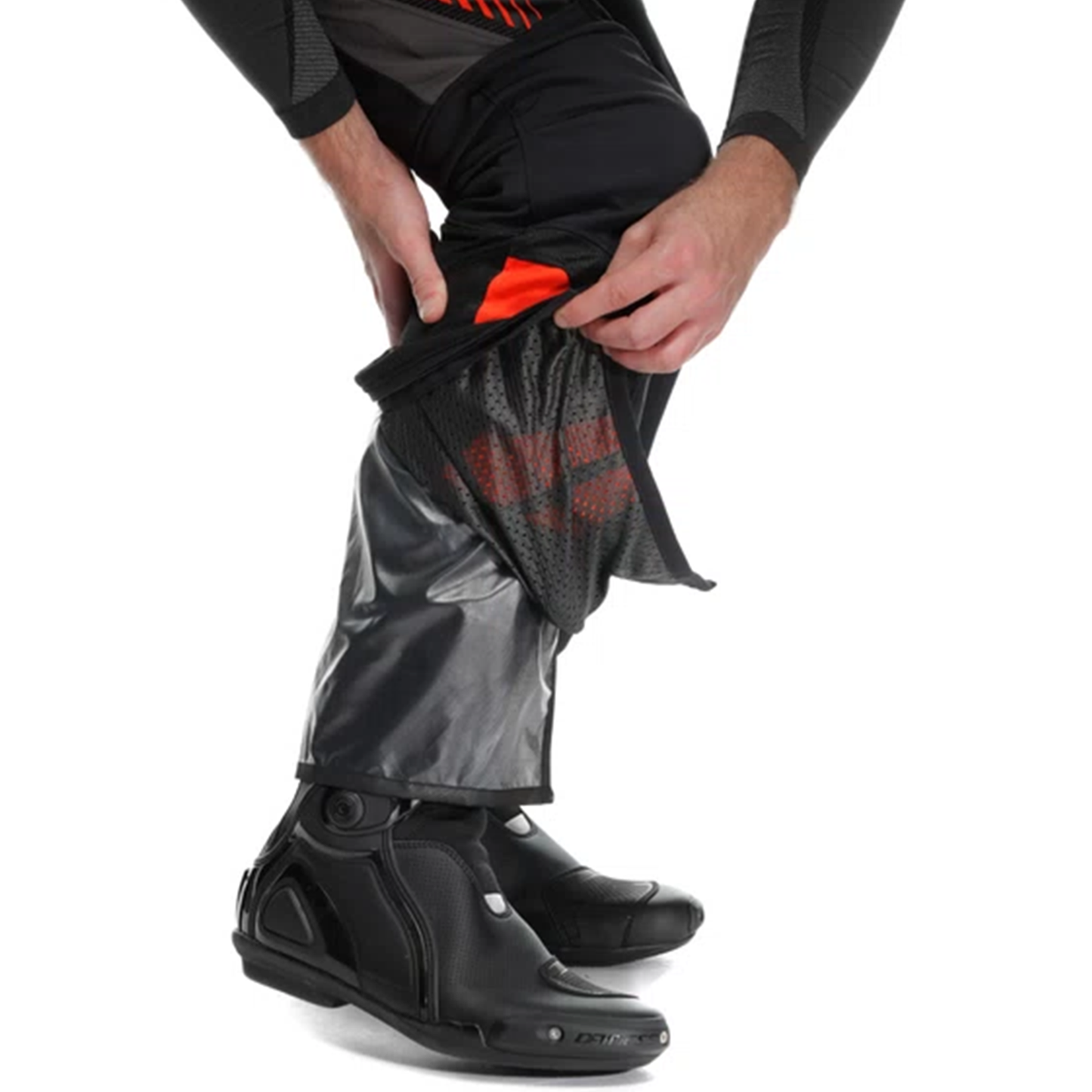 Dainese Drake 2 Air Abshell Regular Pants - Black/Flo Red (628)