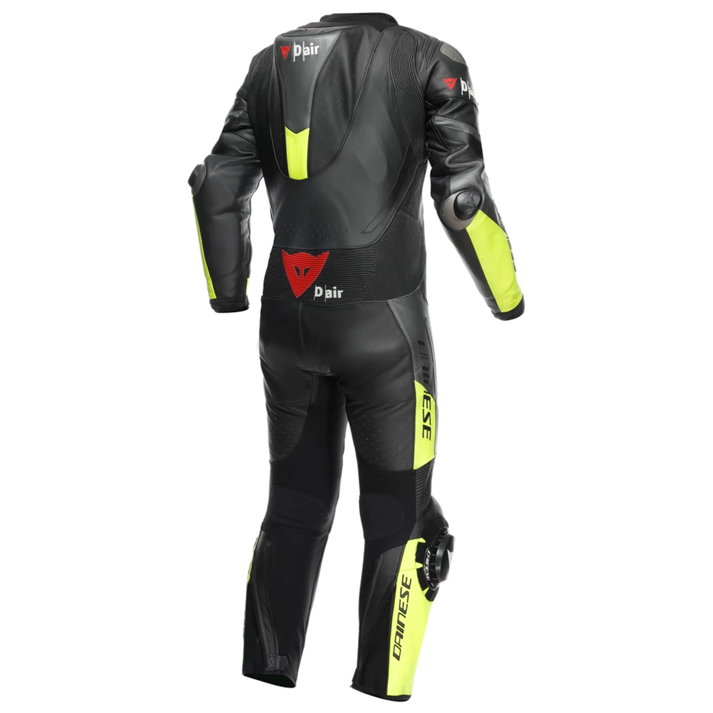 Dainese Misano 3 Perforated D-Air 1 Piece Leather Suit - Black/Flo Yellow (P18)