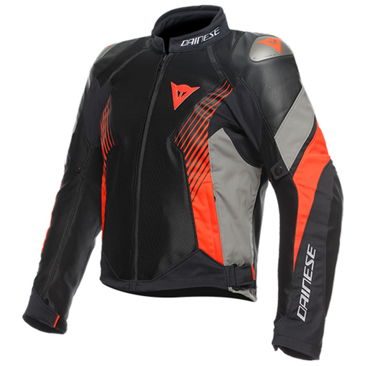 Dainese Super Rider 2 Abshell Jacket - Black/Dark Gull Grey/Flo Red (851)