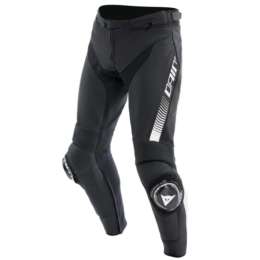 Dainese Super Speed Leather Regular Pants - Black/White (622)