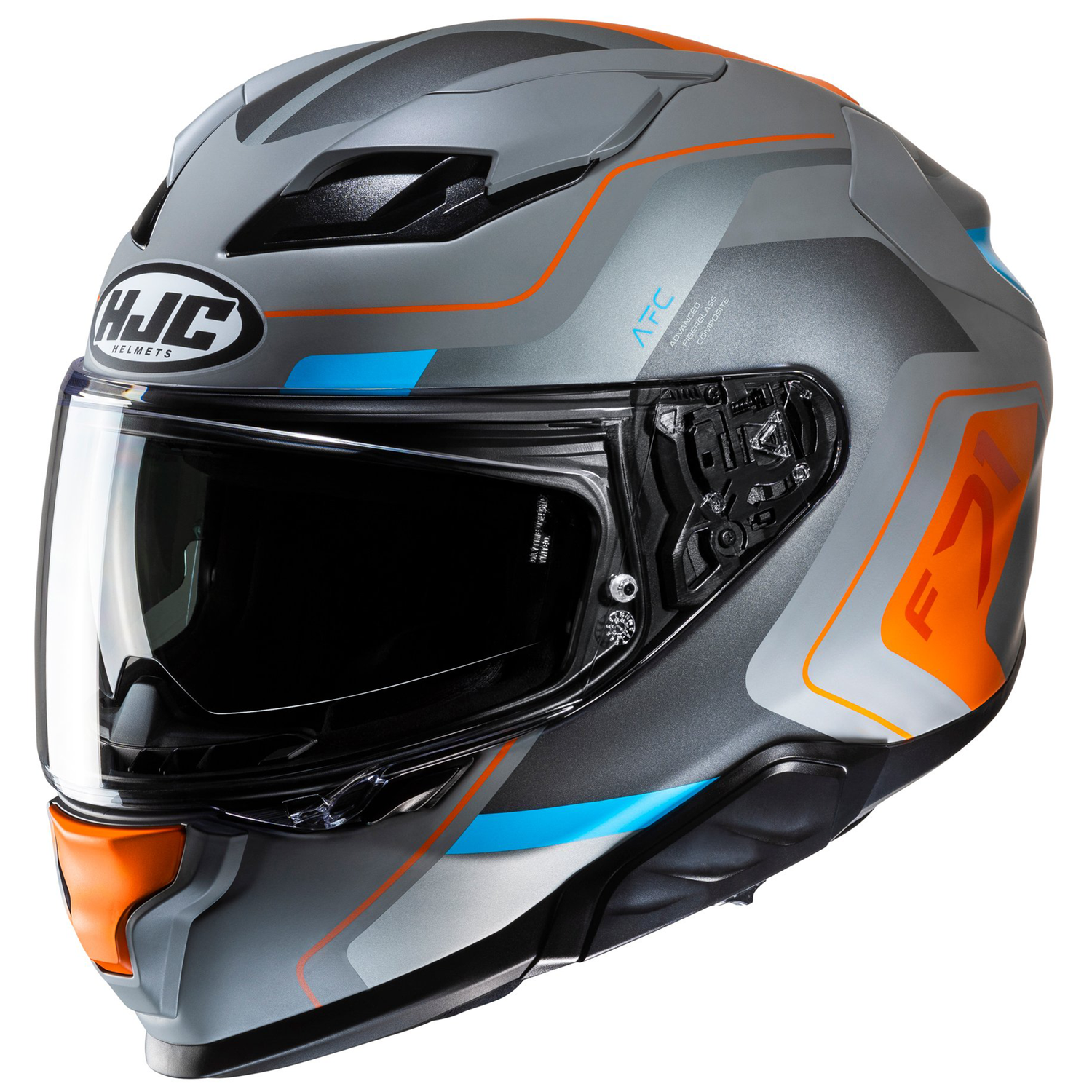 blue hjc open face motorcycle helmet HJC F71 Full Face Motorcycle Helmet Arcan Blue Orange – Gear Change Online