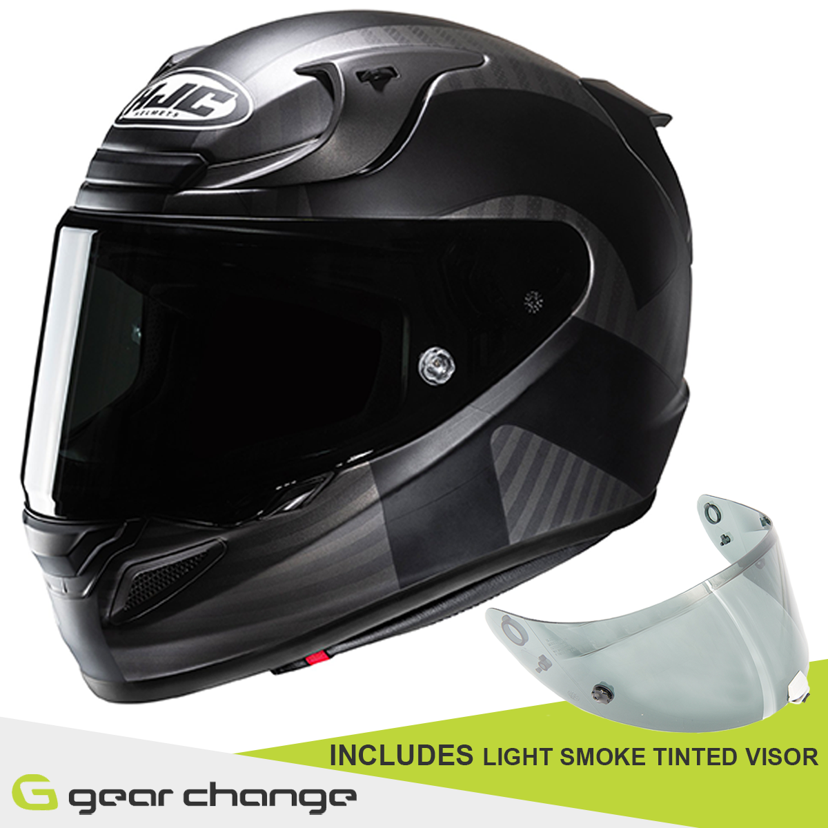 HJC RPHA 12 - Ottin- Black - Includes Free Light Smoke Visor.