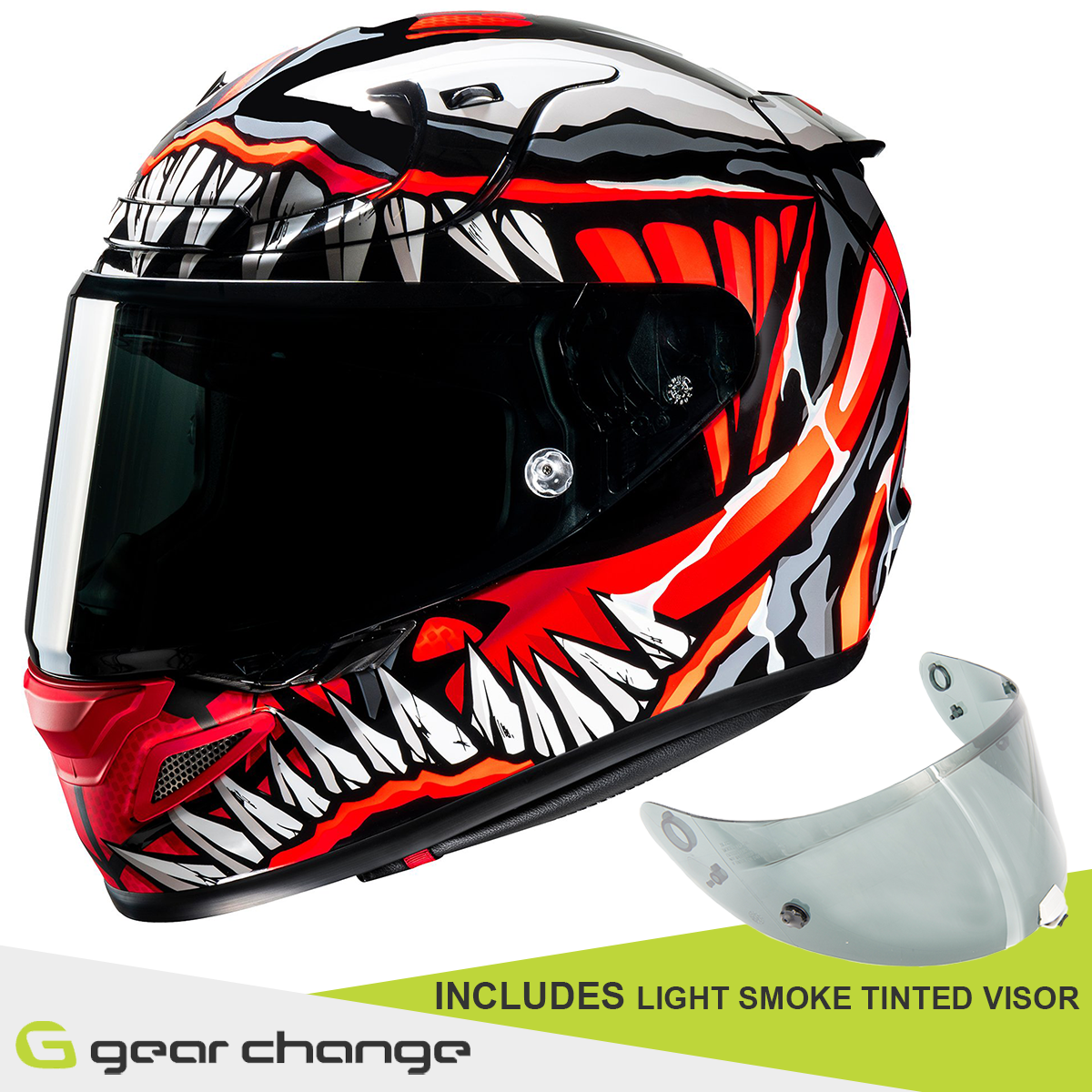 HJC RPHA 12 - Maximised Venom Marvel - Includes Free Light Smoke Visor