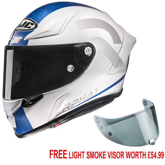 HJC RPHA 1 - Senin - Blue - Free Light Smoke Visor