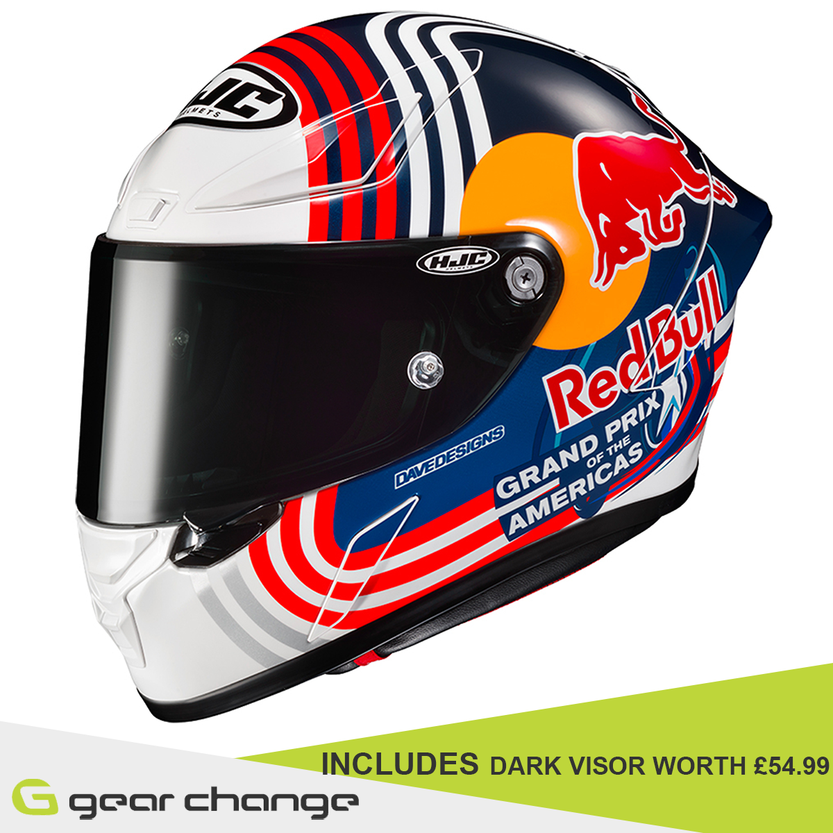 HJC RPHA 1 - Red Bull Austin - Includes Dark Visor