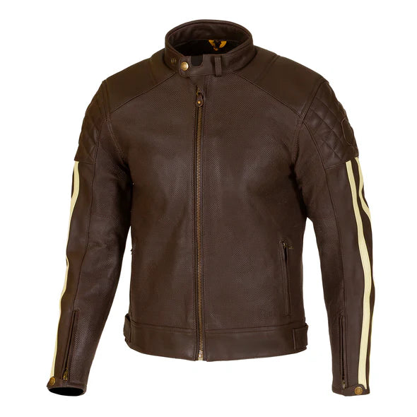 Merlin Icon D3O® Leather Jacket - Brown / Cream