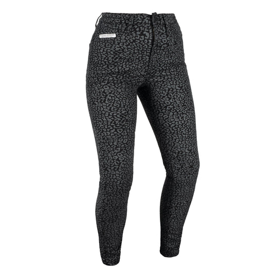 Oxford AA Approved Super Stretch Ladies Jeans Leopard - Black/Grey