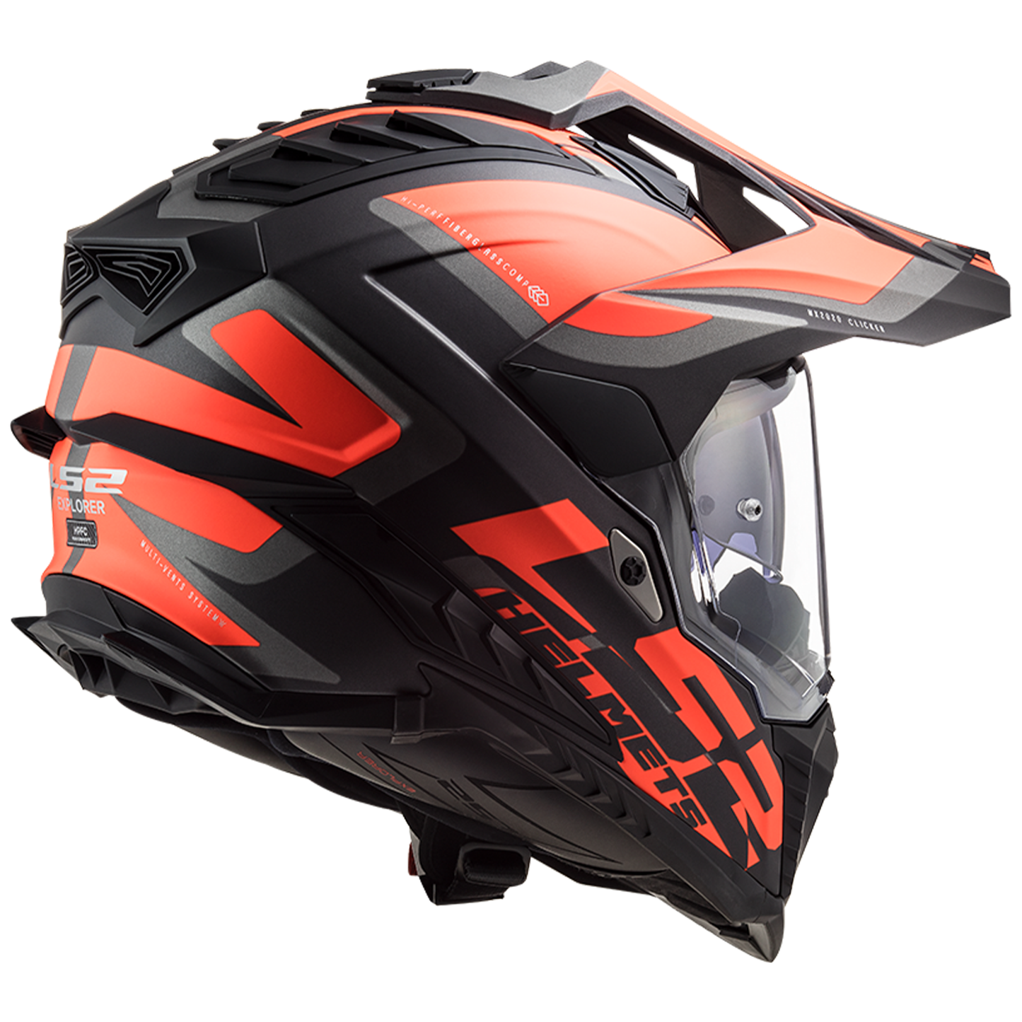 LS2 MX701 Explorer - Alter Matt Black Fluo Orange