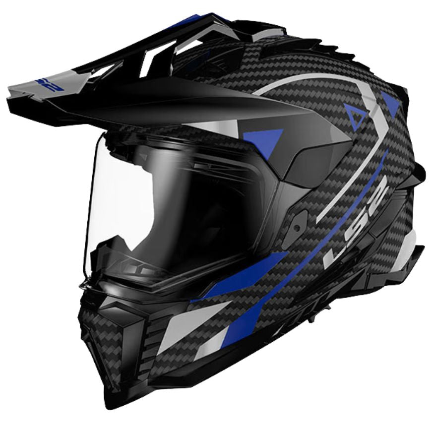 LS2 LS2 MX701 EXPLORER CARBON ADVENTURE BLUE-06 - Front View