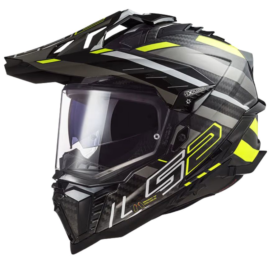 LS2 LS2 MX701 EXPLORER CARBON Edge Black / Hi-Vis Yellow 06 - Front View