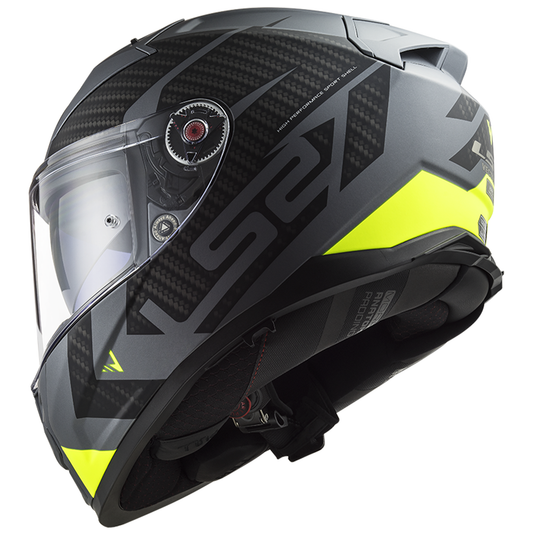 LS2 FF811 Vector 2 - Splitter Matt Titanium Hi-Viz Yellow