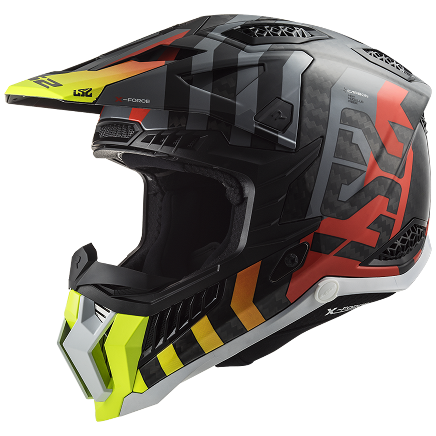 LS2 MX703 X-Force Carbon - Barrier Hi-Vis Yellow Red