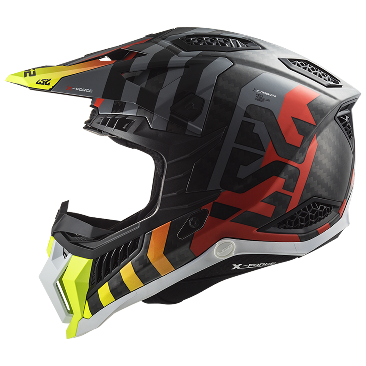 LS2 MX703 X-Force Carbon - Barrier Hi-Vis Yellow Red